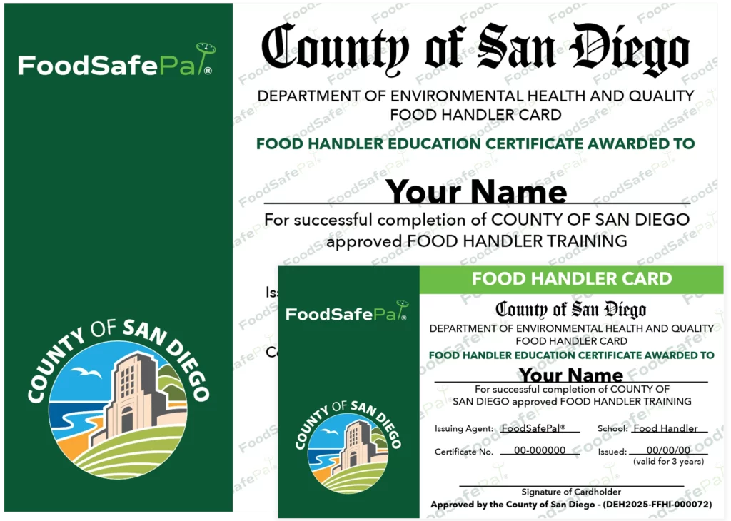 FoodSafePal San Diego Food Handlers Card and Certificate