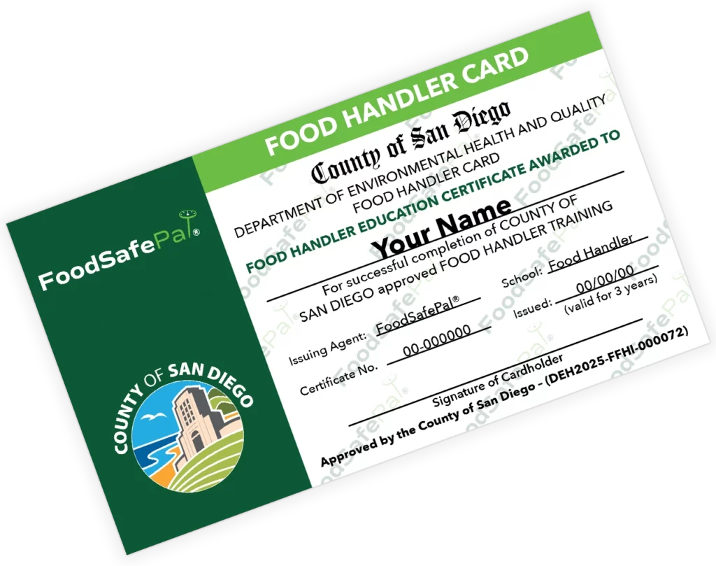FoodSafePal San Diego Food Handlers Card Official