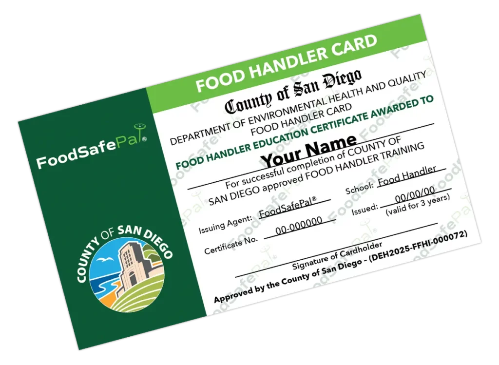 San Diego Food Handlers Card