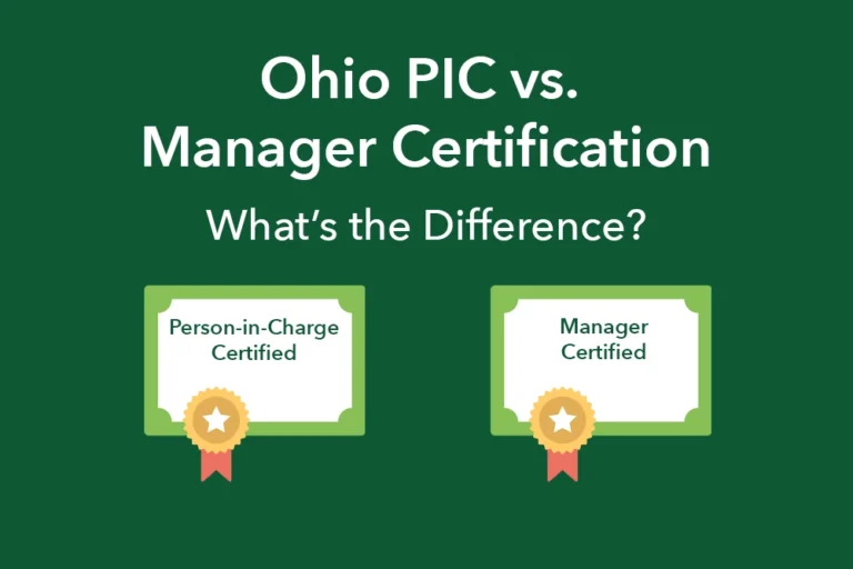 Ohio person-in-charge vs manager certification