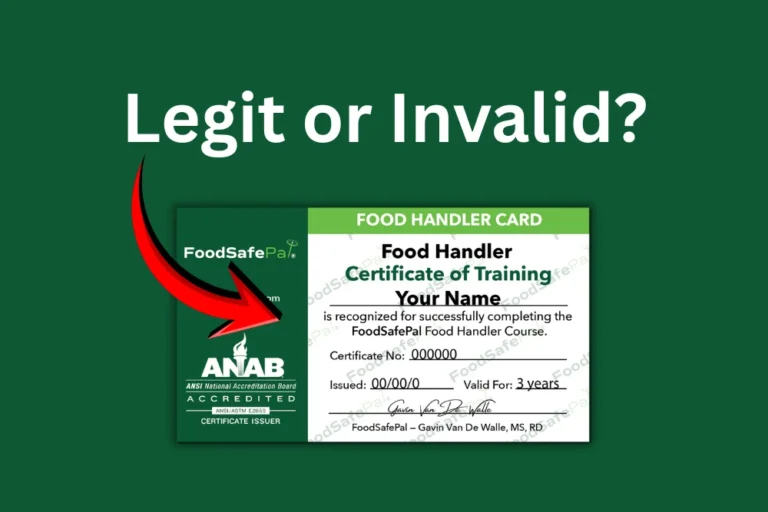 Legit food handlers card