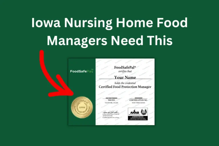 Iowa nursing home food manager certification
